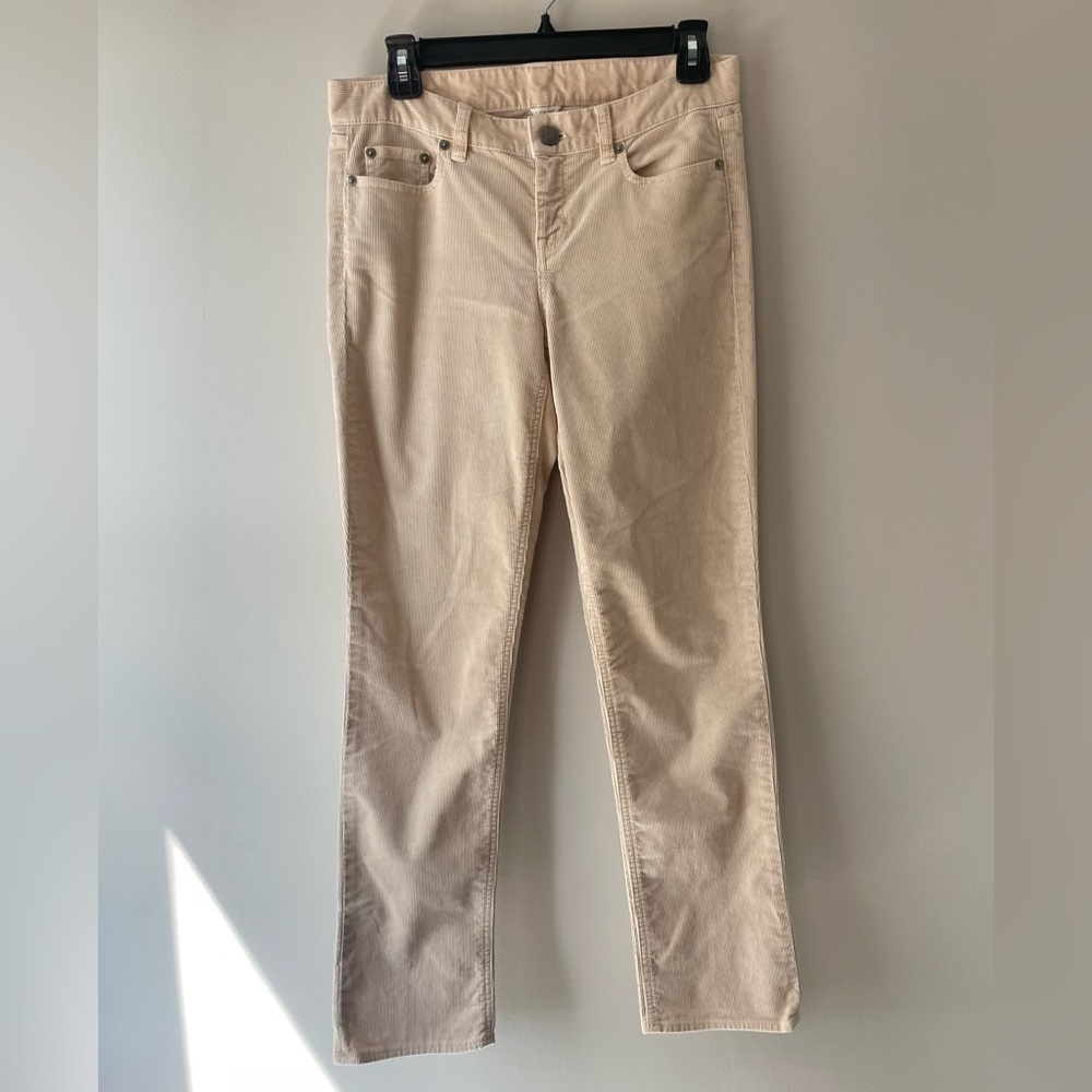 J. Crew City Fit Corduroy Pants Straight Leg Cream Size 27 Short 95977